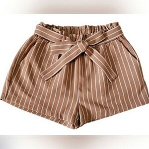 Revamped Striped Tan Women's Shorts Size Large